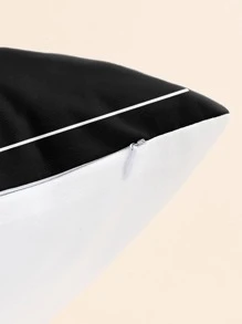 Joivida 拍手板圖案靠墊套不附帶墊芯 - 黑色 - 查看 4