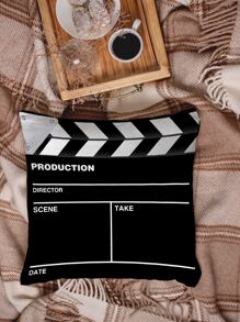 Joivida 拍手板圖案靠墊套不附帶墊芯 - 黑色 - 查看 10