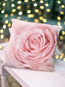In Hoa Hồng Đệm Mà Không Làm Đầy, Lãng Mạn Ném Gối Mà Không Cần Gối Chèn, Cho Ghế Sofa, Phòng Khách - Hồng - Xem 7