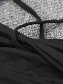 Cut Out Ruched Bodycon Dress - Black - View 5