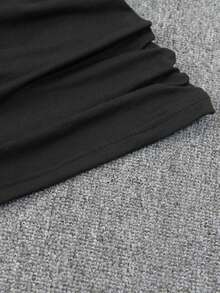 Cut Out Ruched Bodycon Dress - Black - View 10