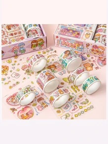 1box Cartoon Graphic Random Washi Tape - Multicolor - View 7