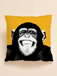 Gorilla Print Cushion Cover, Throw Pillow Case, Pillow Insert Not Include, For Sofa, Living Room - Multicolor - View 1