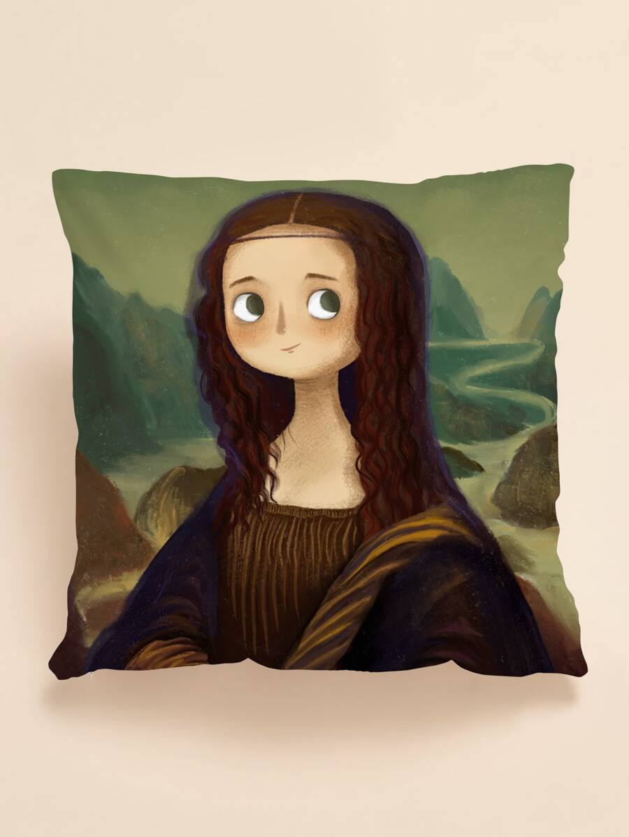 Figure Graphic Cushion Cover Without Filler, Cute Throw Pillow Case For Sofa - Multicolor - View 1