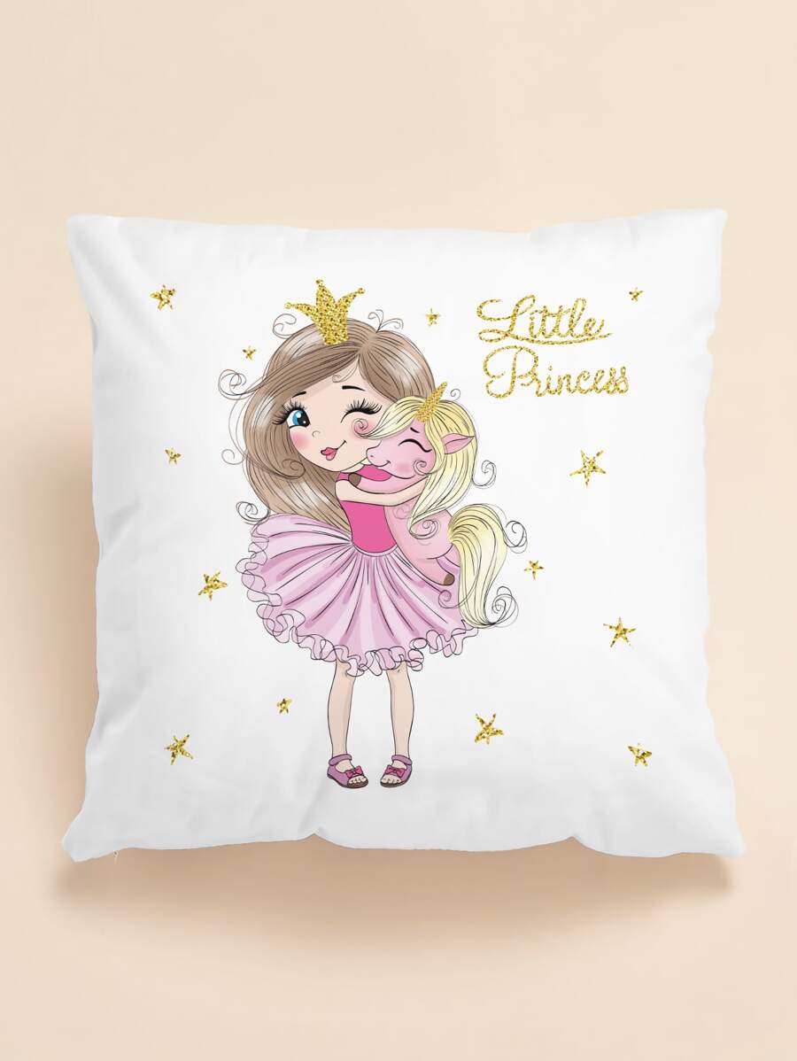 卡通圖案靠墊套不附帶墊芯 - 白色 - 查看 1