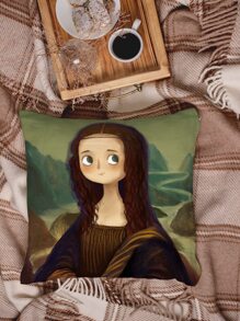 Figure Graphic Cushion Cover Without Filler, Cute Throw Pillow Case For Sofa - Multicolor - View 4