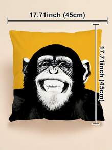 Gorilla Print Cushion Cover, Throw Pillow Case, Pillow Insert Not Include, For Sofa, Living Room - Multicolor - View 3