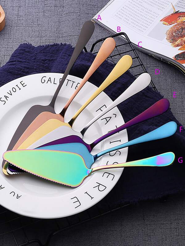 1pc Stainless Steel Cake Shovel, Cake Cream Serrated Edge Baking Tool, Kitchen Gadget
