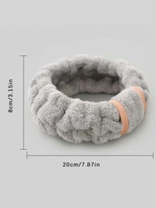 1 Stück einfaches Badekopfband, weiches Badhaarband für Badezimmer Heim Badezimmer Dekoration Herbstdekoration Rückkehr zur Schule Haare - Grau - Übersicht 3