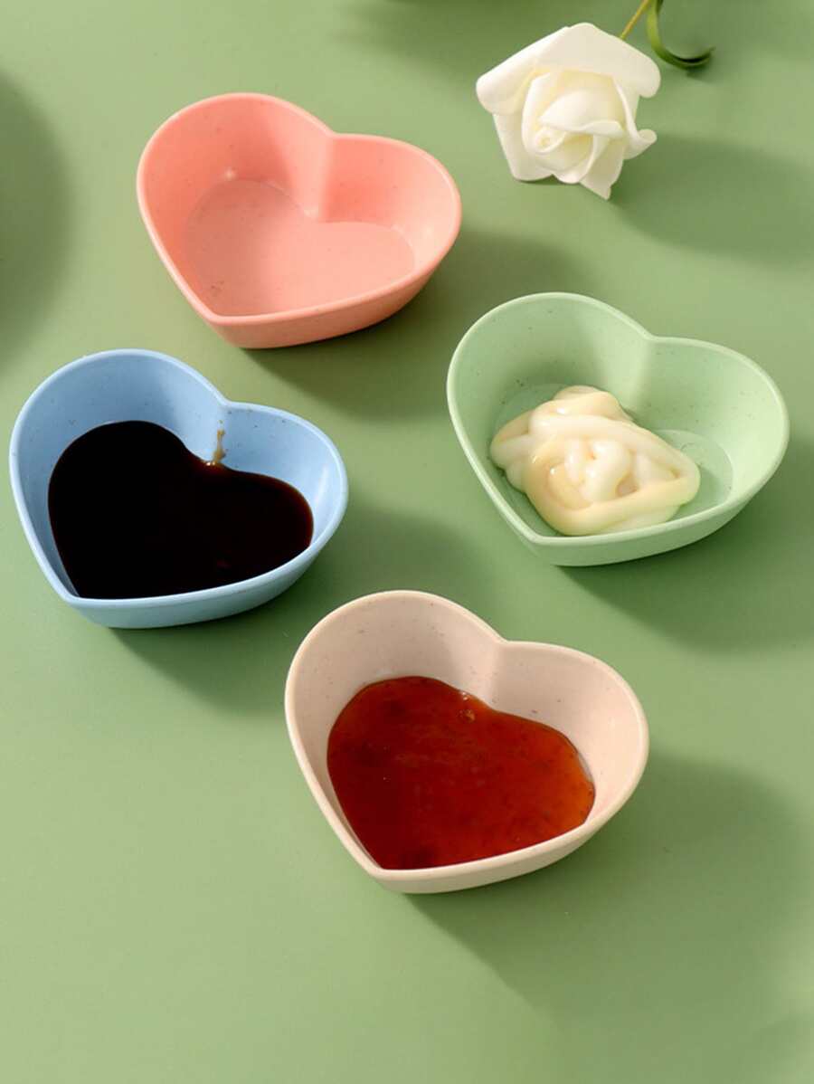 2 Món Hình Trái Tim Nước Sốt Món Ăn Mini Gia Vị Món Ăn Nhựa Gia Vị Món Ăn Sushi Tương Chấm Bát Ăn Nhẹ Phục Vụ Món Ăn - Nhiều màu - Xem 1