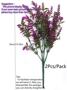2束塑膠人造花束創意花卉設計人造花束 - 玫紅色 - 查看 3