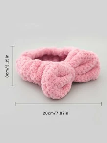 Bow Decor Bath Headband - Coral Pink - View 3