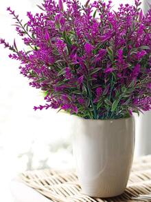 2束塑膠人造花束創意花卉設計人造花束 - 玫紅色 - 查看 4