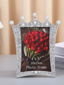 1pc Faux Pearl Decor Photo Frame With Random Inner Paper - Multicolor - View 4
