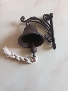 1pc Iron Wall Hanging, Retro Bell Decor Hanging Decoration For Door, Home,Home Decor ,Room Decor,Wall Decor Gifts Birthday Graduation - Rust Brown - View 3