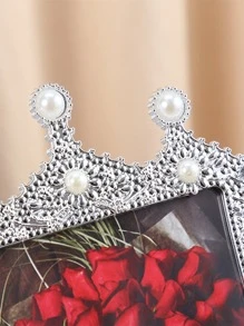 1pc Faux Pearl Decor Photo Frame With Random Inner Paper - Multicolor - View 6