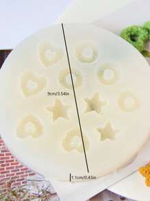 1入組星形和心形設計DIY矽膠模具 - 白色 - 查看 2