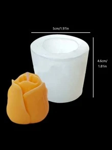 1pc Flower Shaped DIY Silicone Mold - White - View 2