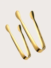 2入組冰夹不銹鋼小糖鉗子金屬圓頭餐飲夾子廚房服務鉗子酒吧酒具配件