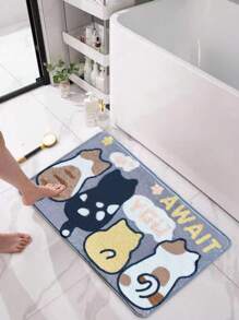 Alfombra de baño con estampado de dibujos animados absorbente