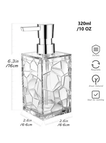 1 件 320 毫升皂液器，透明塑料沐浴露瓶，适用于浴室返校