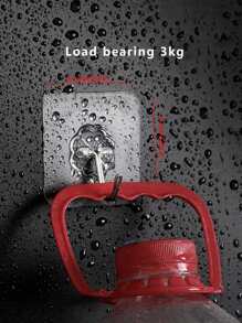 10pcs Transparent Stainless Steel Strong Self Adhesive Hooks Key Storage Hanger For Kitchen Bathroom Door Wall Multi-Function - White - View 4