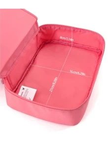 Travel Portable Storage Bag, Large Capacity Hook Wash Bag, Multifunction Satchel Cosmetic Storage Organizer Bag,Boho Vibes - Watermelon Pink - View 3