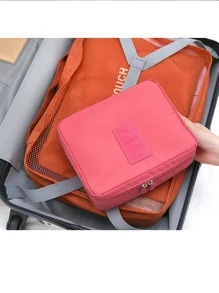 Travel Portable Storage Bag, Large Capacity Hook Wash Bag, Multifunction Satchel Cosmetic Storage Organizer Bag,Boho Vibes - Watermelon Pink - View 5