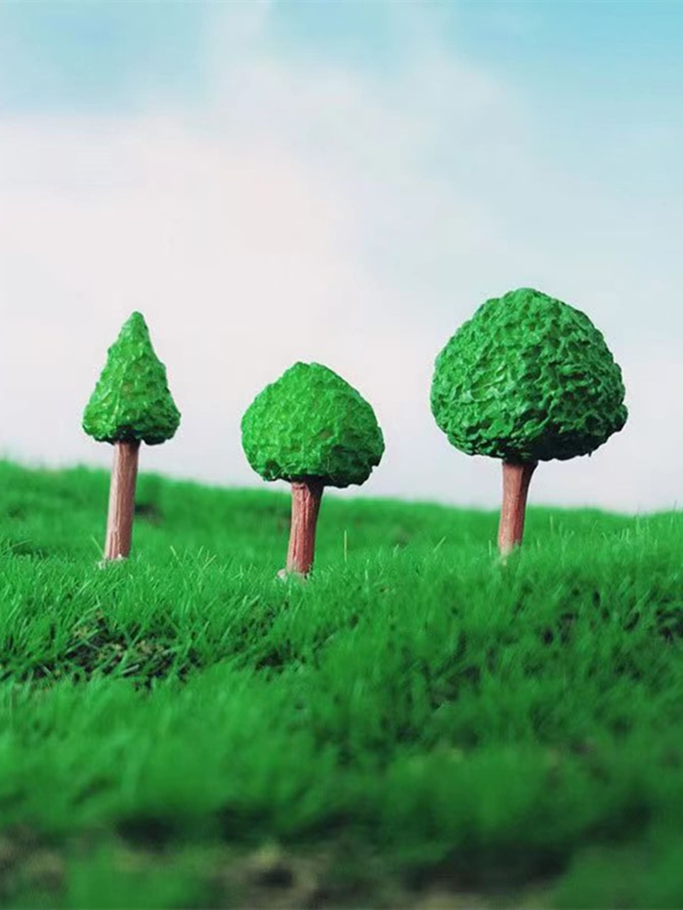 3pcs Tree Design Garden Decoration Craft - Green - View 1