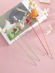 1 Pieza Maceta En Forma De Mini Regadera De Hierro Para Plantar Suculentas, Decoracion Para Jardín, Paisaje Decorativo, Color Aleatorio - Multicolor - Ver 3