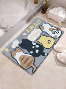 Alfombra de baño con estampado de dibujos animados absorbente