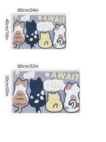 Alfombra de baño con estampado de dibujos animados absorbente