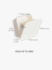 1pc Wall Mounted Plastic Bathroom Storage Box,Simple White Square Sealing Storage Box - Beige - View 6