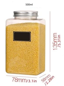 1入隻500ml鋁製密封罐,用於廚房存儲 - 無色 - 查看 6