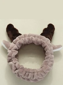 Antlers Decor Bath Headband - Coffee Brown - View 1