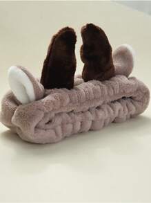 Antlers Decor Bath Headband - Coffee Brown - View 2