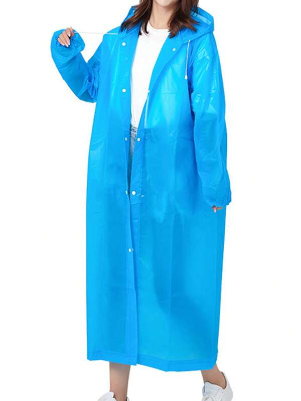 Drawstring Hooded Raincoat SHEIN USA