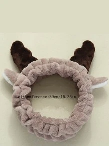 Antlers Decor Bath Headband - Coffee Brown - View 3