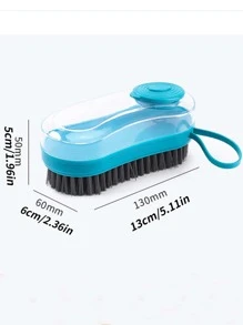 1pc Multi-Function Cleaning Brush, Soft Bristle Scrub Brush For Laundry, Non-Damage Fabric Cleaning Brush, Shoe Brush, Cleaning Tool - Blue - View 2