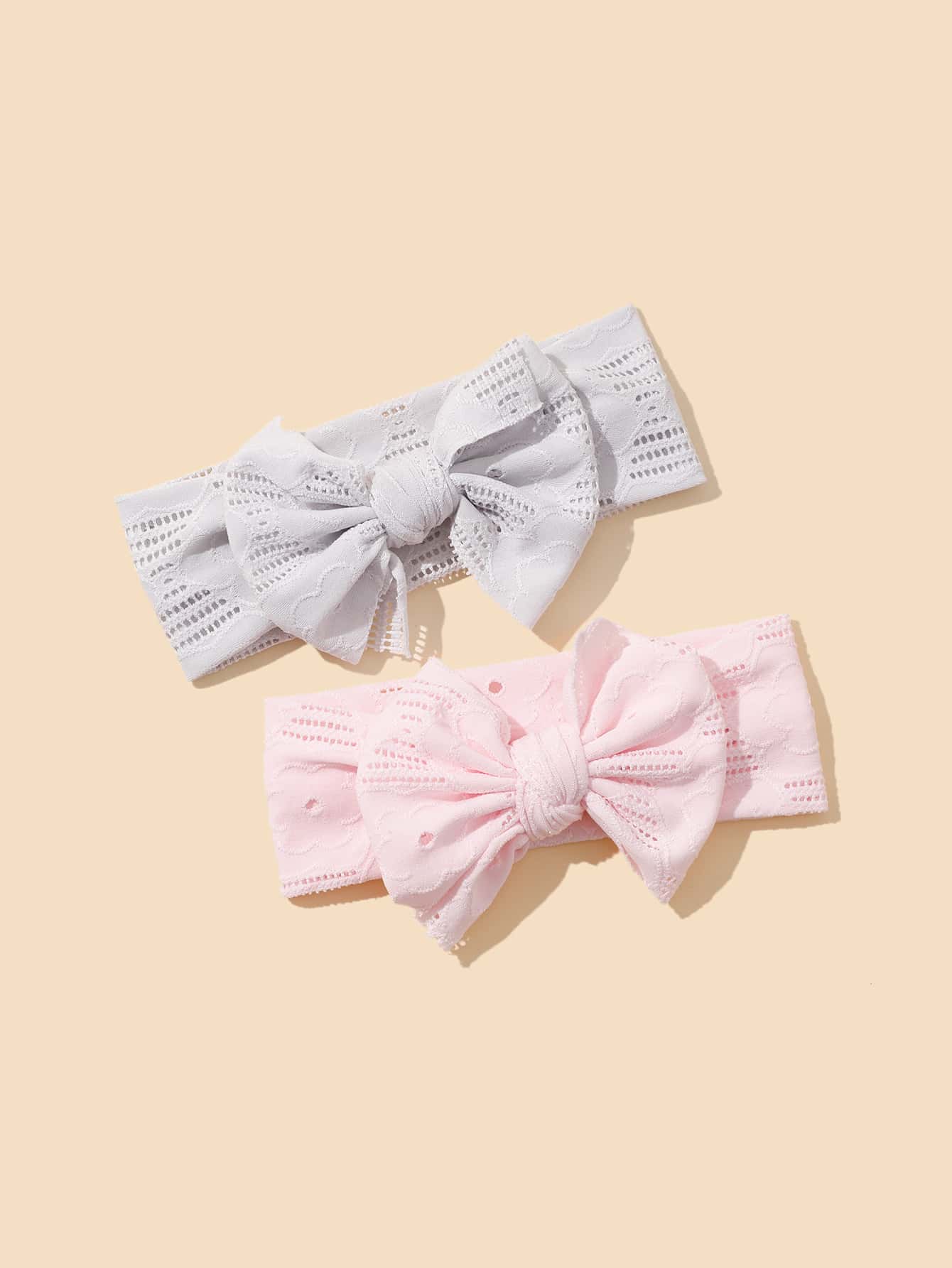 Bébé 3 pièces Bandeau Pour Cheveux Ajouré À Nœud Papillon - Multicolore - Voir 4