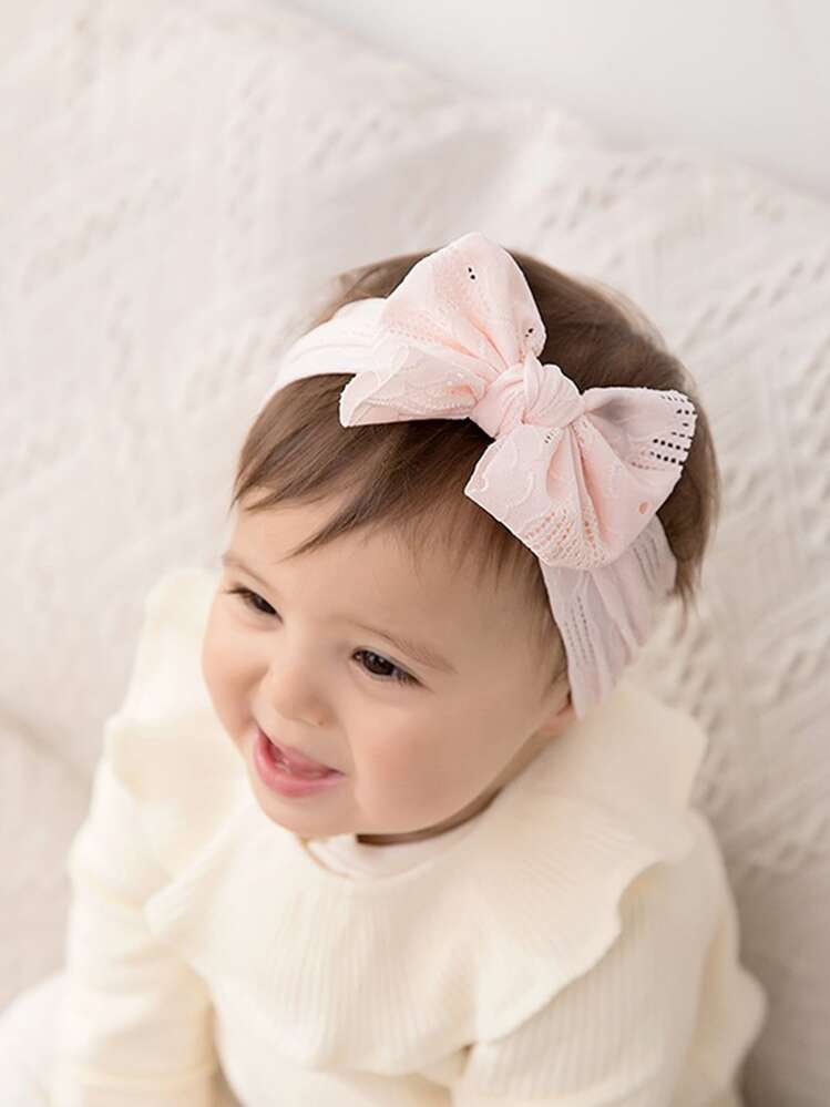 Bébé 3 pièces Bandeau Pour Cheveux Ajouré À Nœud Papillon - Multicolore - Voir 2