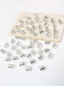 60 chiếc vòng cài tóc dreadlock màu vàng, phụ kiện tóc mùa hè, kẹp tóc phong cách Punk Street Hip Hop dành cho nữ, trang trí tóc tết, phụ kiện tóc khi đi biển, kẹp tóc thiên niên kỷ. - Bạc - Xem 2