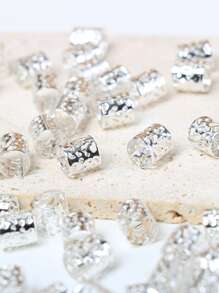 60 chiếc vòng cài tóc dreadlock màu vàng, phụ kiện tóc mùa hè, kẹp tóc phong cách Punk Street Hip Hop dành cho nữ, trang trí tóc tết, phụ kiện tóc khi đi biển, kẹp tóc thiên niên kỷ. - Bạc - Xem 4