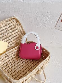 女孩方包雙色粉色