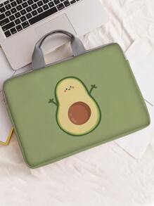 Cartoon Avocado Print Laptop Bag
