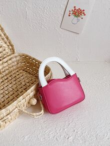 女孩方包雙色粉色