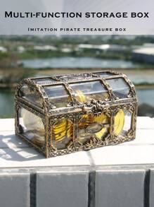 1 pieza Caja de caramelo vintage dinero de plástico para casa - Bronce - Ver 1