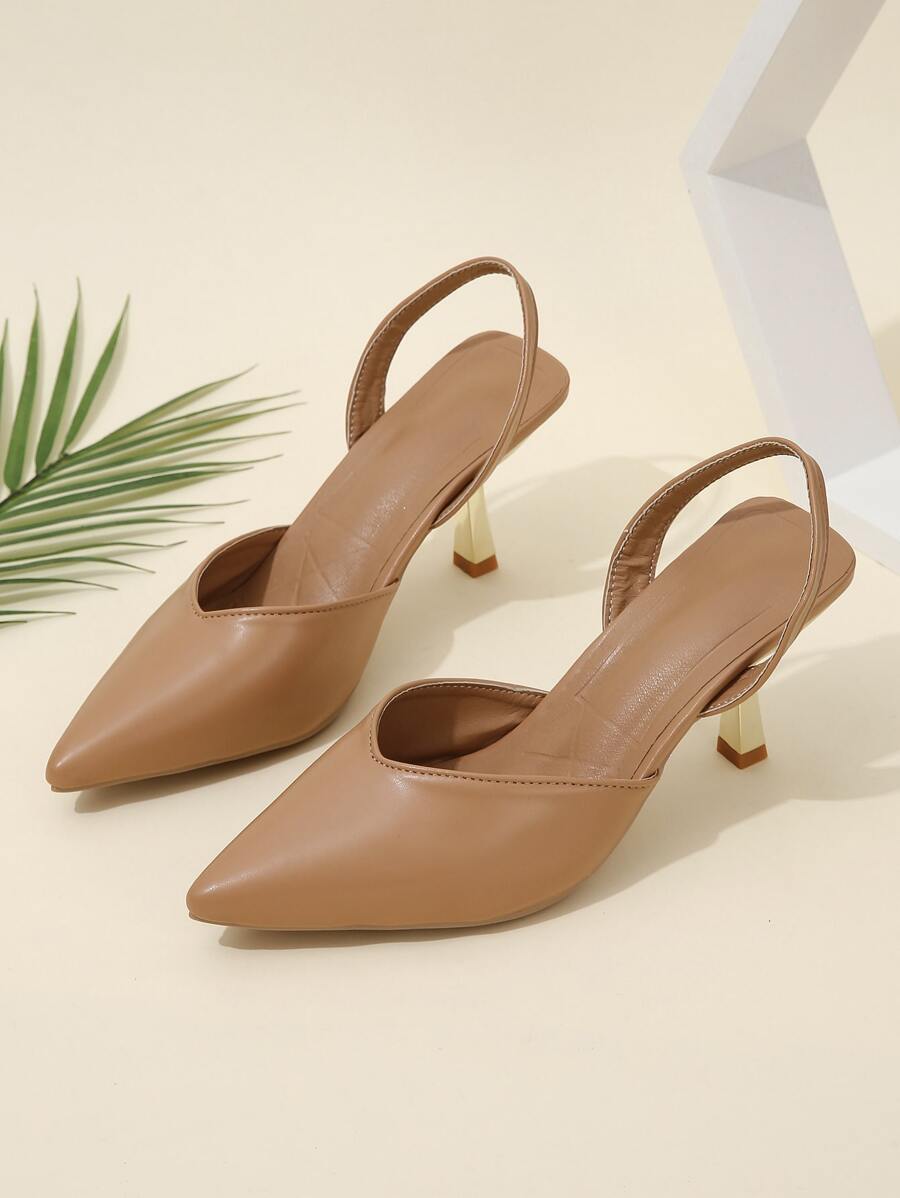 Giày cao gót Nữ - Màu Khaki - Xem 1