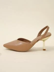 Giày cao gót Nữ - Màu Khaki - Xem 3