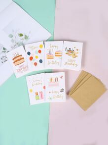 Thiệp chúc mừng đồ họa hoạt hình 16 chiếc & Phong bì 16 chiếc - Nhiều màu - Xem 2